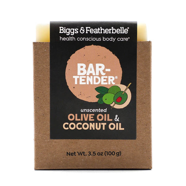 Biggs & Featherbelle Soap, Bar-Tender, Olive Oil & Coconut Oil, Unscented - 3.5 oz